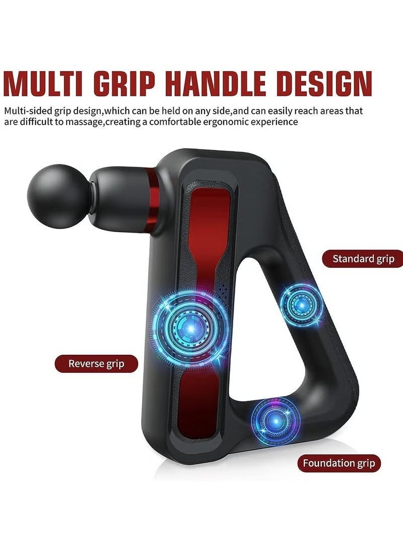 JWSISSIE Triangular Fascia  LCD Electric Massager With 8 Replaceable Massage Heads 32 Gears Of Vibration Adjustment For Deep Tissue Muscle Massage - Image 3